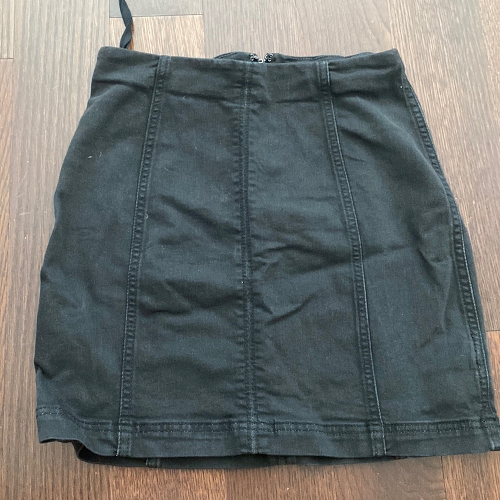 Free people black denim skirt